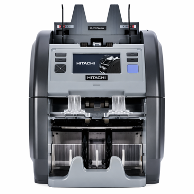 Hitachi-Hunter IH-110 Çift Katlı 30 Ülke Para Birimi Destekli Karışık Para Sayma ve Sahte Para Kontrol Makinesi