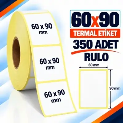 Termal Etiket 90 x 60 mm – 350 Adet Rulo