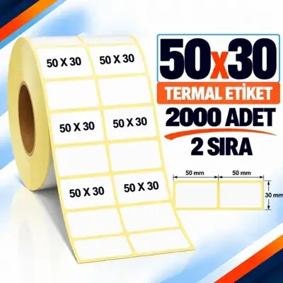 Etiket Termal 50 x 30 2000 Li 2 Lİ