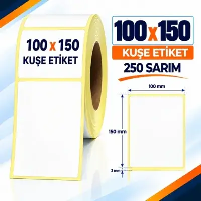Etiket Kuşe 100 x 150 250 Sarım