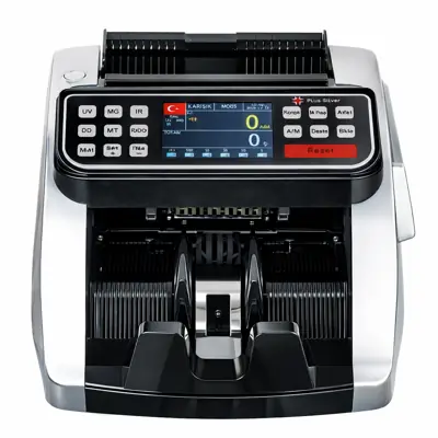 Plus Silver TL / EURO Kağıt Para Sayma Makinesi – Gri / Siyah